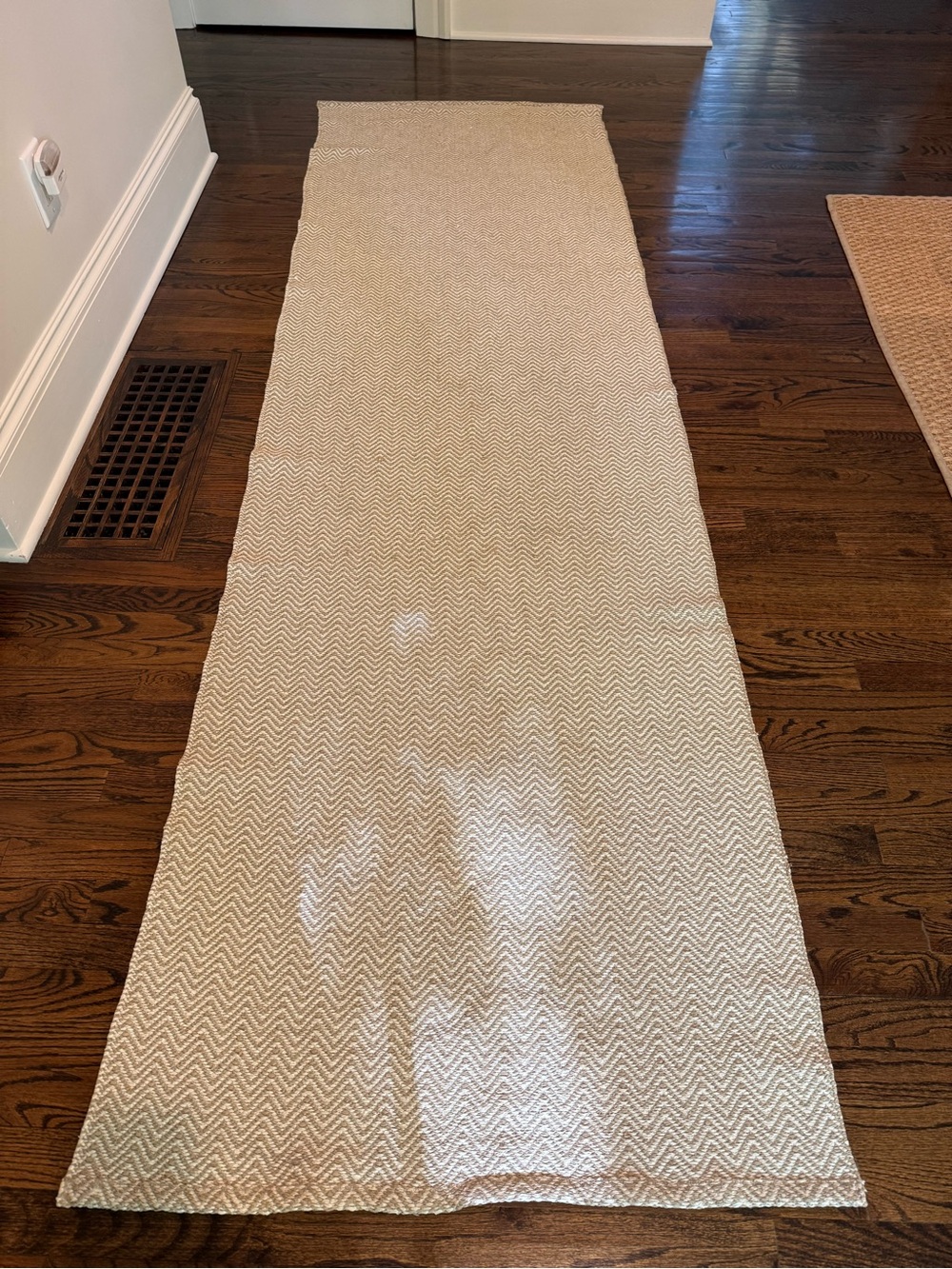 Neutral Chevron Pappelina Runner Rug – Cream Runner
